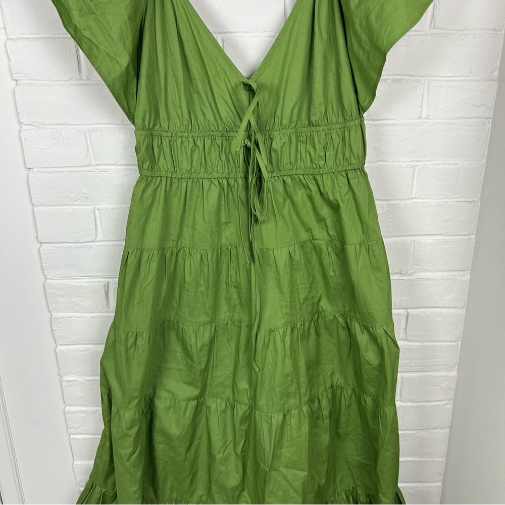 Tuckernuck Moon River Olive V Neck Maxi Dress Size L - Picture 5 of 12